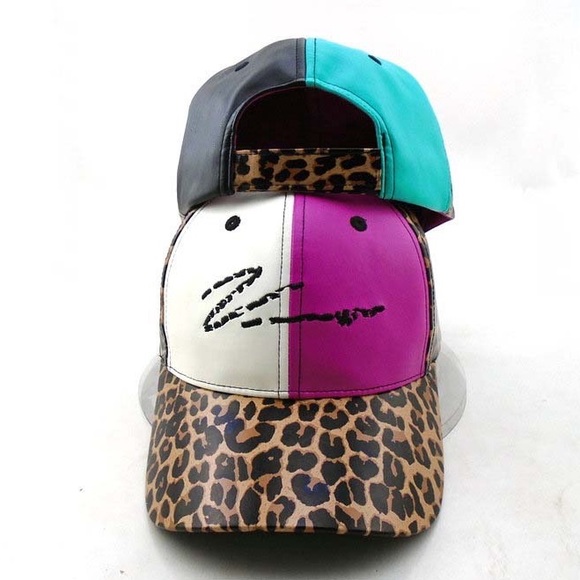🧢 Leopard/Pink/Teal cap w/ satin lining🧢 - Picture 9 of 14